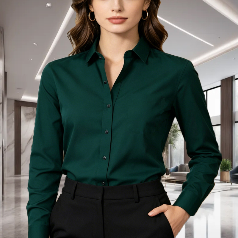 Men Formal Office Wear Shirts - 1 Stück Unisex Einfarbiges Langarmhemd, Slim