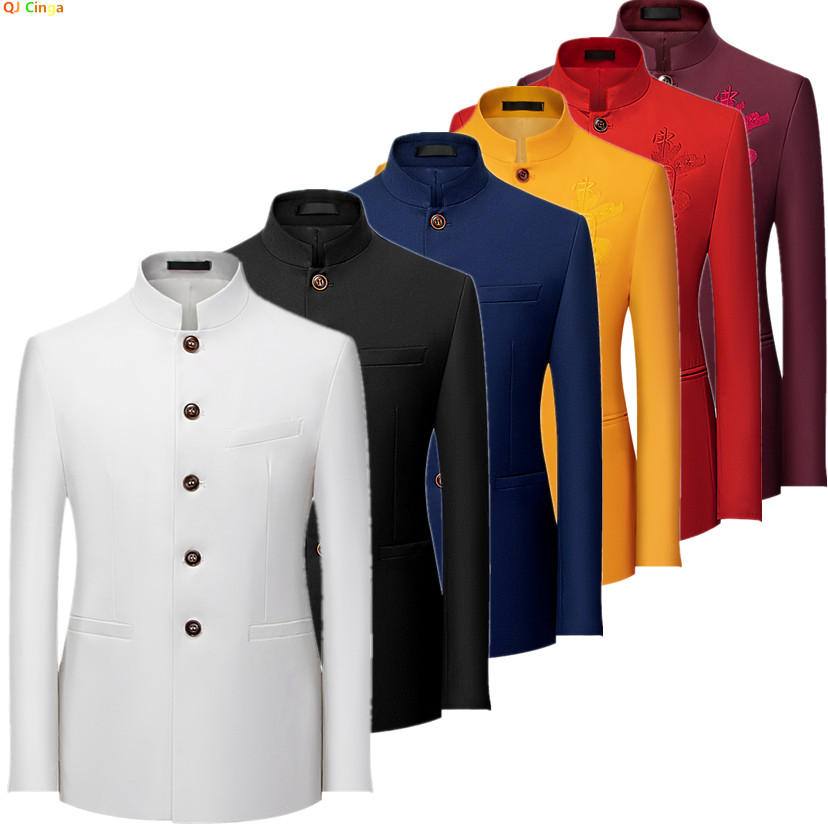 Men Formal Wear Black And White - 2026 Herren-Anzugjacke im chinesischen Stil mit