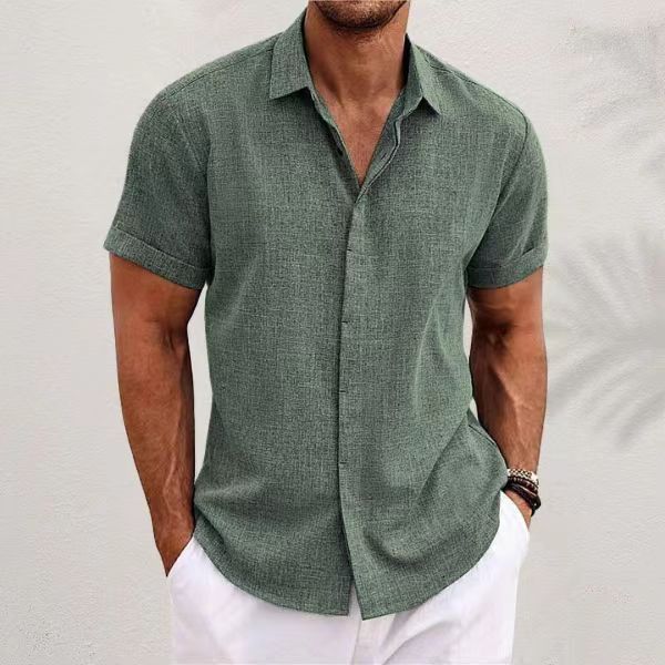 Men Linen Formal Wear - Männer Mode Lässig Einfarbig Hemden Taste