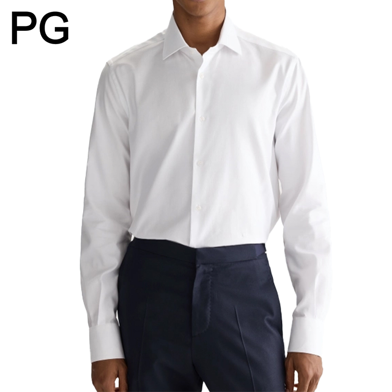 Men Formal Office Wear Shirts - PG Herren-Hemd, einfarbig, langärmelig, Standardkragen, Business-Casual,
