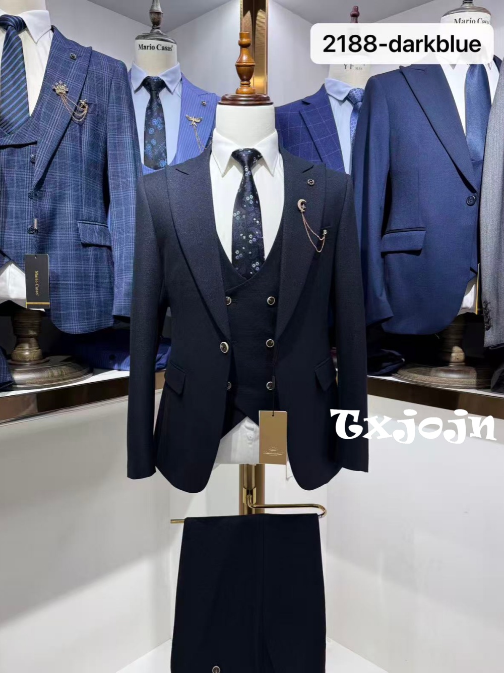 Men'S Formal Wear For Wedding Guest - Dunkelblauer Herren-Anzug 3-teilig Business Bürokleidung Eleganter