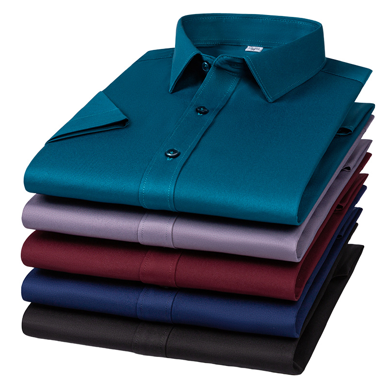 Men Formal Office Wear Shirts - Herren Bügelfrei Knitterresistent Stretch-Hemd Slim Fit