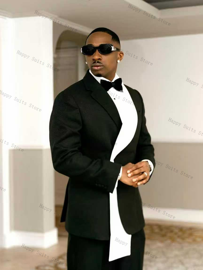 Schwarz-Weißer Herrenanzug Set – Men Formal Wear Black And White Bewertung und Preis