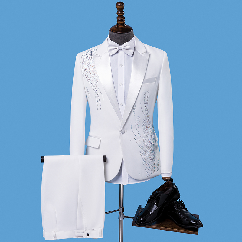 Herren Slim Fit Anzug mit Schw – Men Formal Wear Black And White Bewertung und Preis