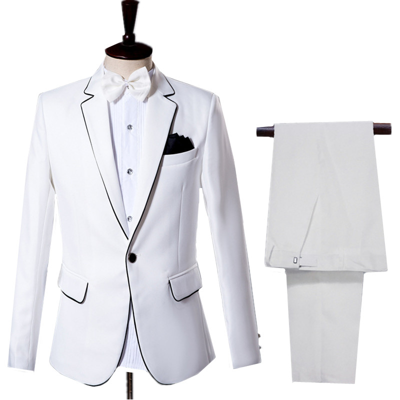 Neue weiße Business-Casual-Anz – Men Formal Wear Black And White Bewertung und Preis