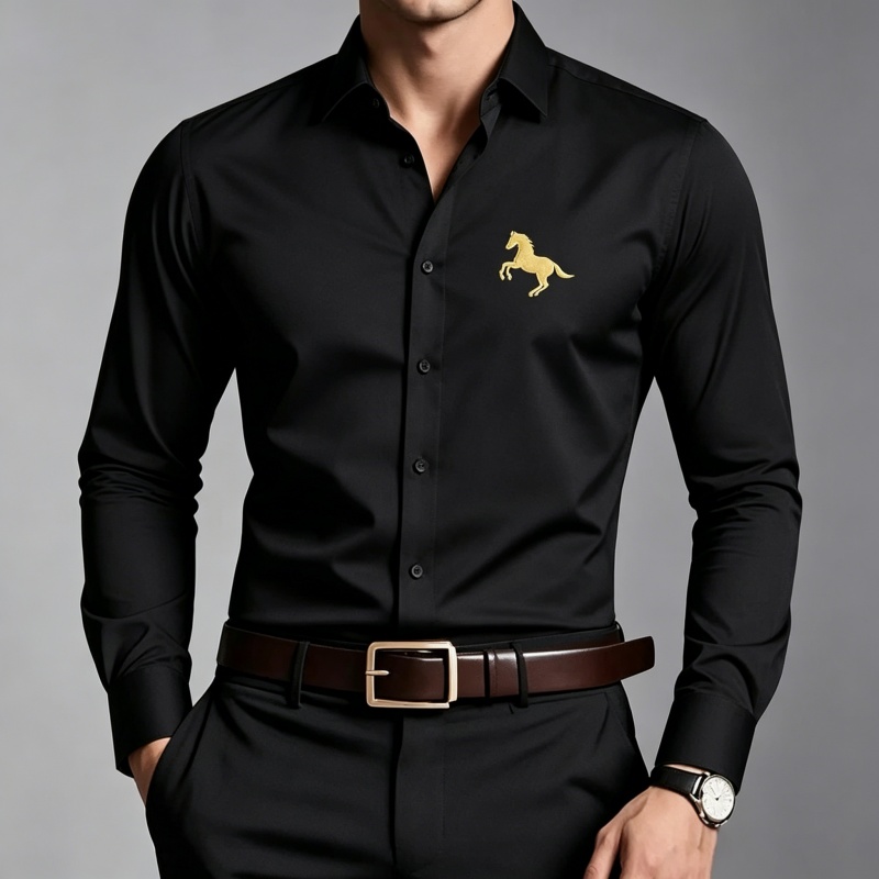 Elegante Herrenhemden mit gold – Men Formal Office Wear Shirts Bewertung und Preis