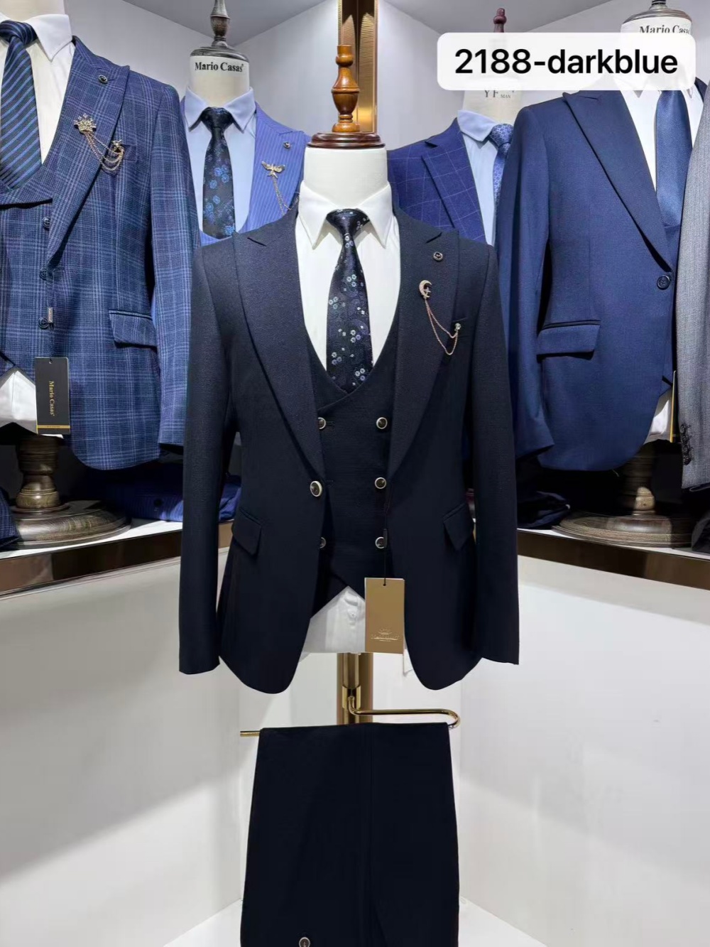Dunkelblauer Herren-Anzug 3-te – Men'S Formal Wear For Wedding Guest Bewertung und Preis