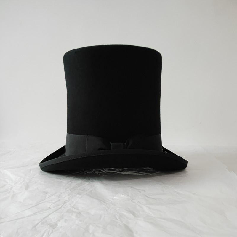 Schwarzer 25cm Wollfilz-Zylind – Victorian Men'S Formal Wear Bewertung und Preis