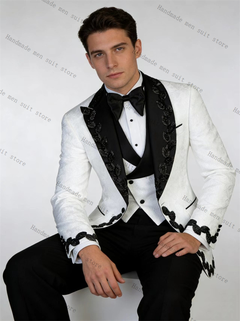 Weiß-Schwarzer Herrenanzug Set – Men Formal Wear Black And White Bewertung und Preis