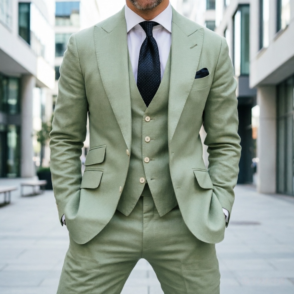 Himmelblauer Leinen-Herren-Hoc – Men Linen Formal Wear Bewertung und Preis