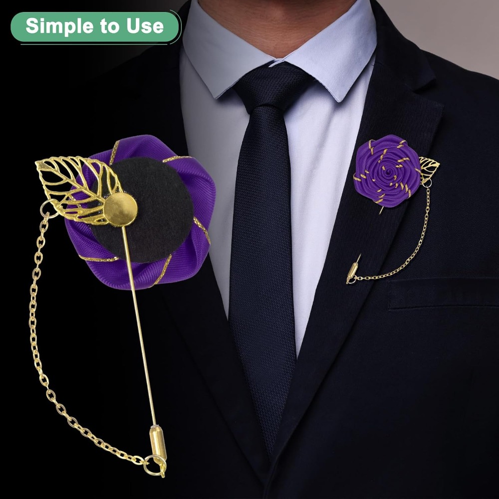 Rosen-Brosche mit Goldblatt, S – Tuxedo Lapel Pin Bewertung und Preis